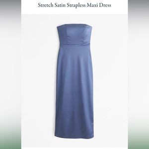Stretch Satin Strapless Dress Abercrombie & Fitch